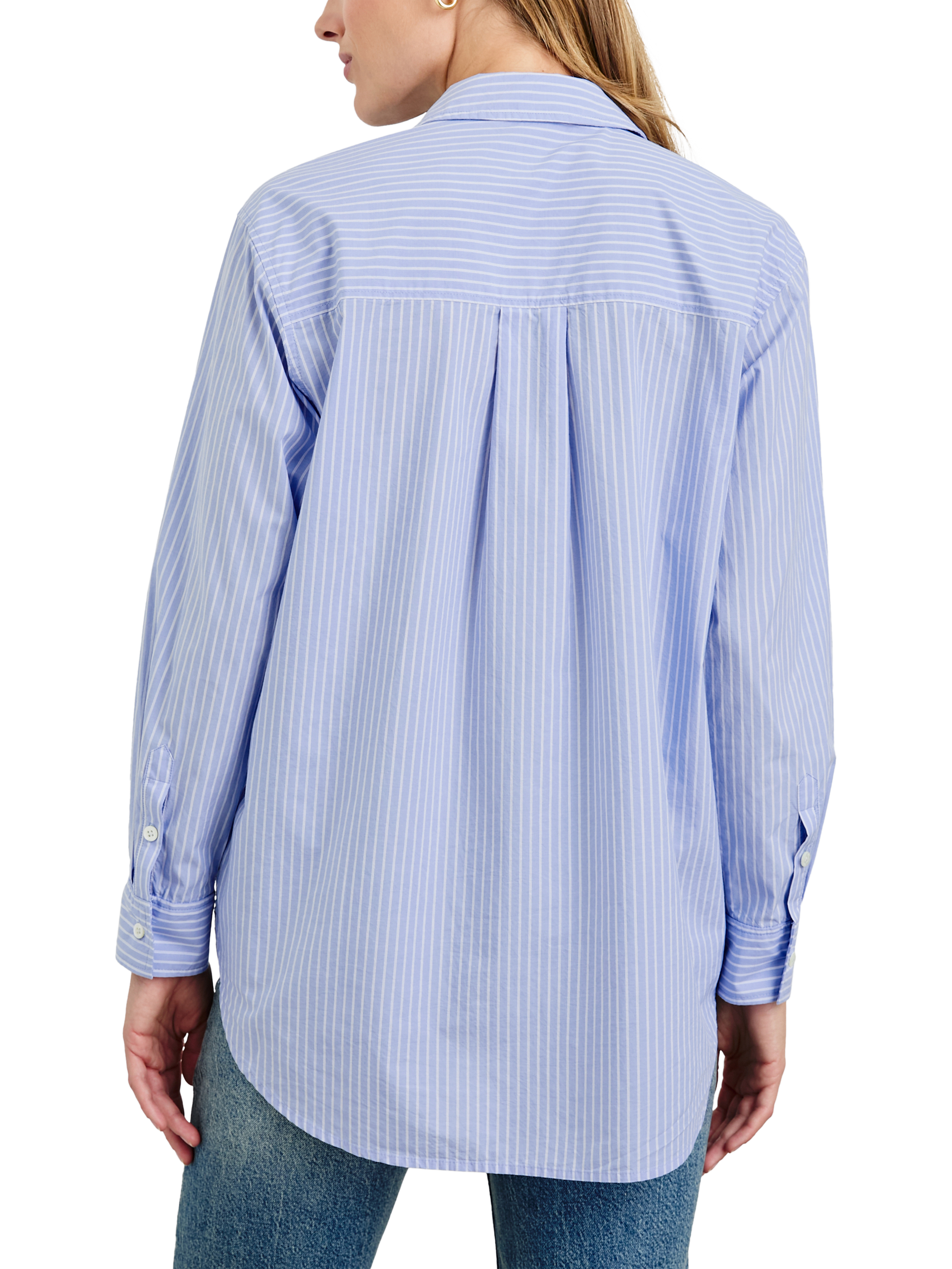 Product image 3 of 5, which shows Rails Elsa Stripe Oxford Shirt, Light Blue/White, XS