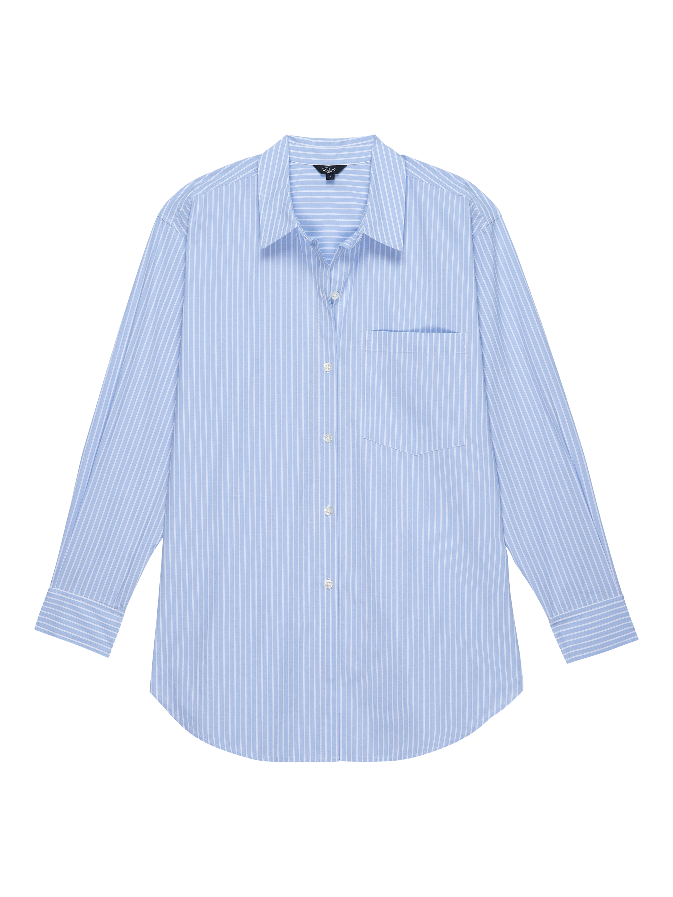 Product image 4 of 5, which shows Rails Elsa Stripe Oxford Shirt, Light Blue/White, XS