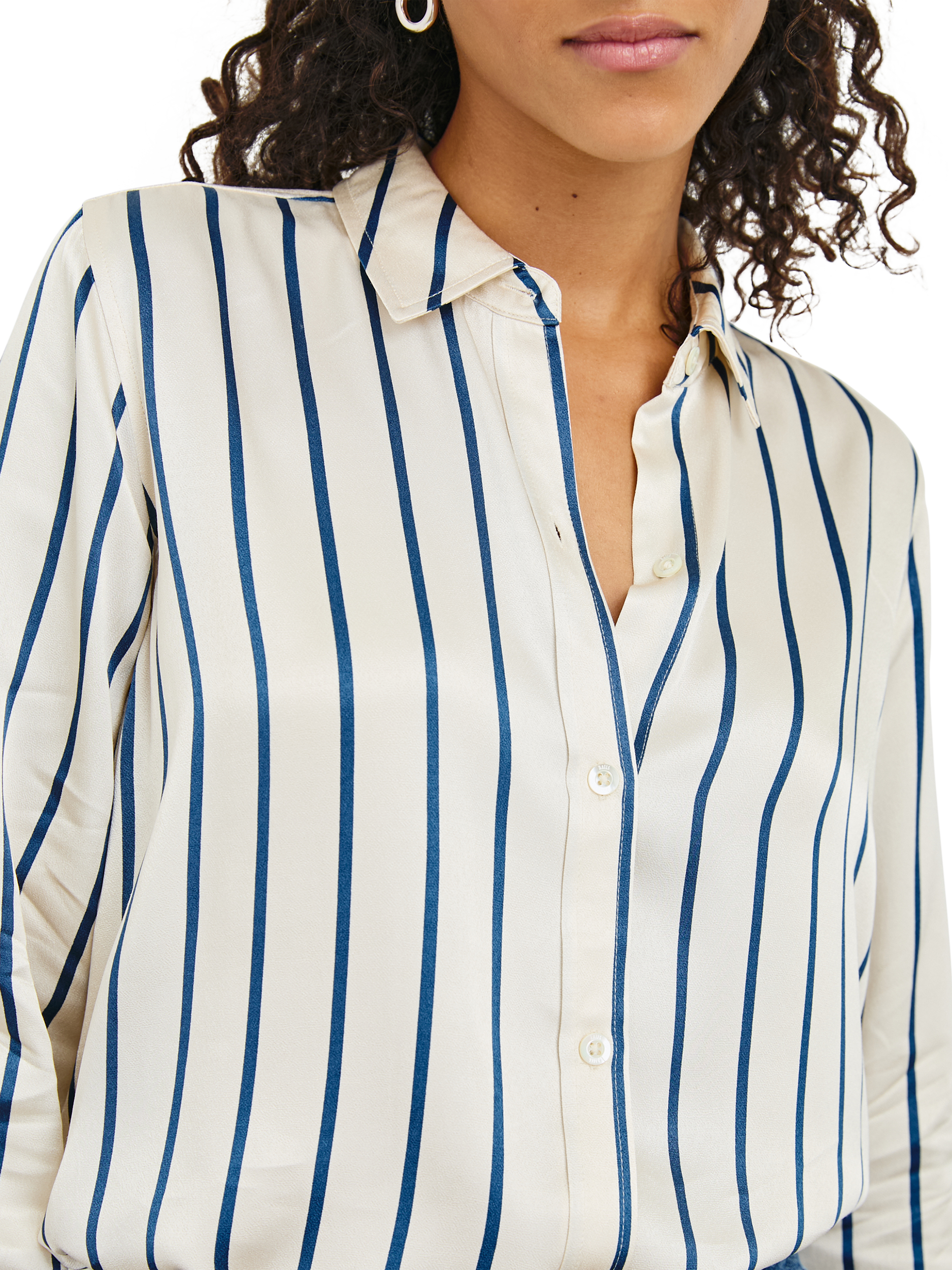 Product image 3 of 6, which shows Rails Maria Stripe Shirt, White/Navy, L