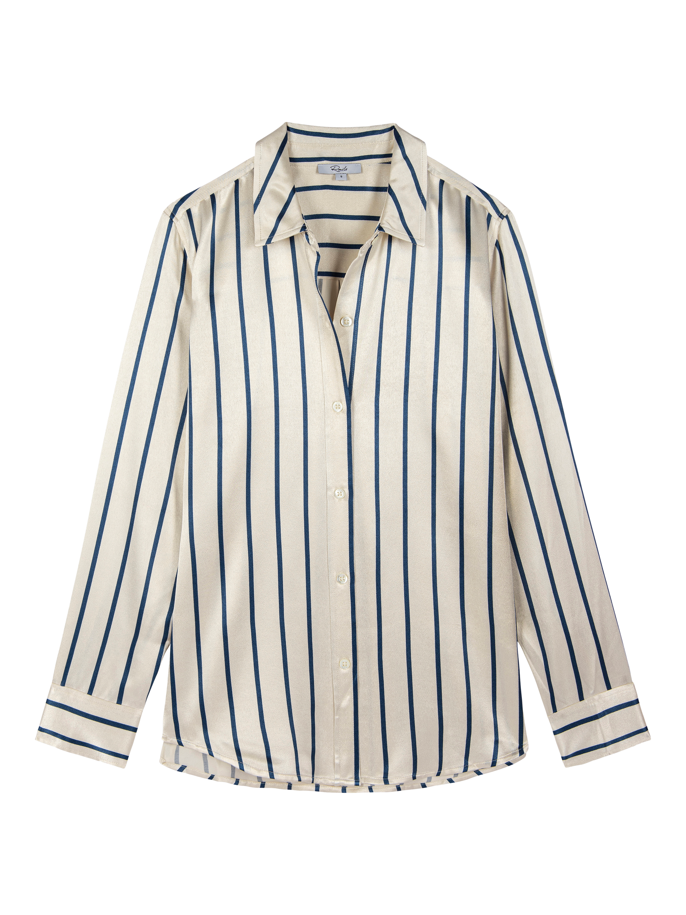 Product image 4 of 6, which shows Rails Maria Stripe Shirt, White/Navy, L