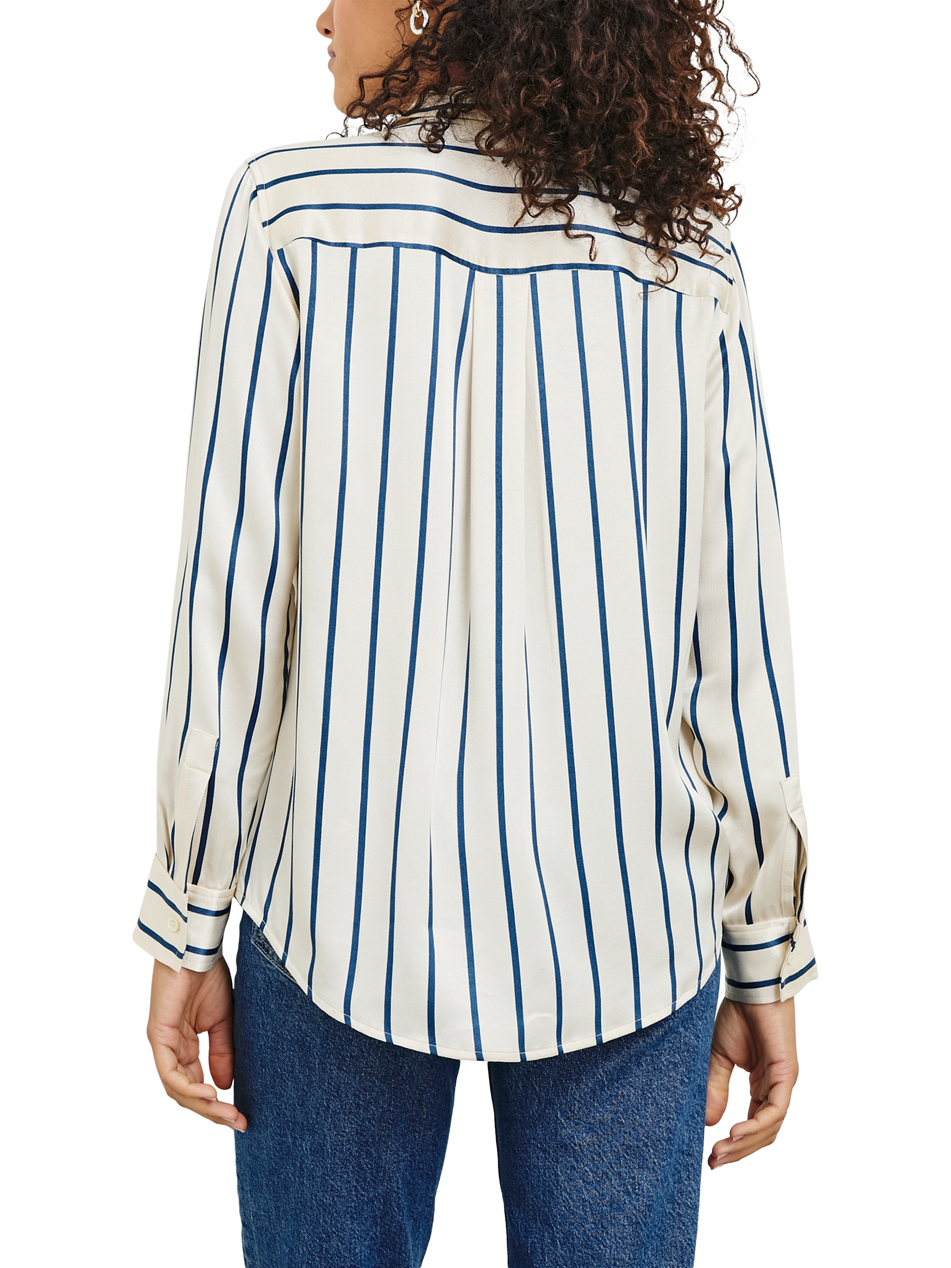 Product image 6 of 6, which shows Rails Maria Stripe Shirt, White/Navy, L