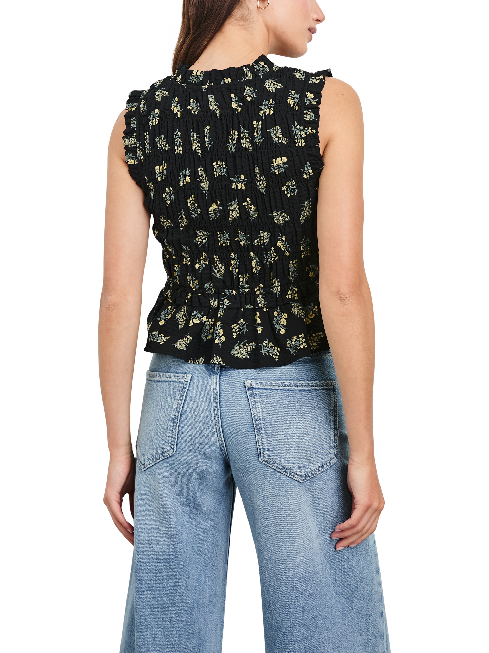 Product image 2 of 6, which shows Rails Martine Floral Peplum Top, Dark Amaryllis, M