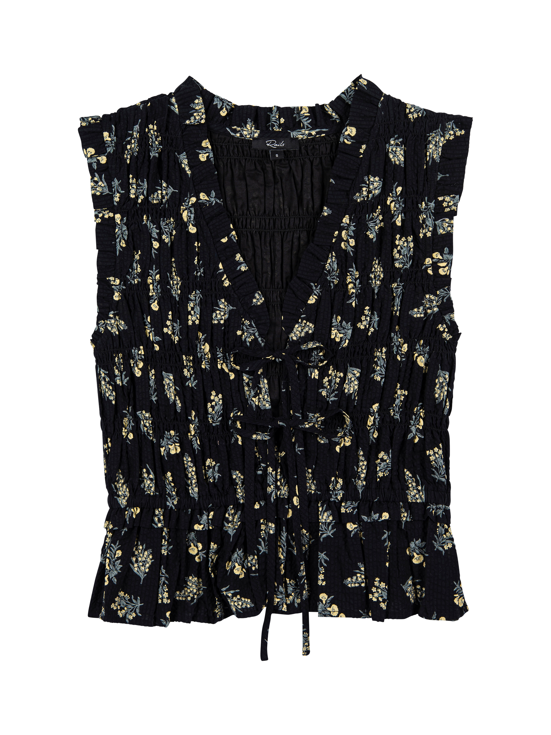 Product image 6 of 6, which shows Rails Martine Floral Peplum Top, Dark Amaryllis, M