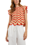Rails Coen Stripe Crochet T-Shirt, Cherry Oat Stripe