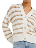 Rails Geneva Stripe Cardigan, Ivory Oat Stripe