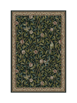 Ruggable x Morris & Co. Bird & Pomegranate Flatwoven Rug, Teal Green, Teal Green