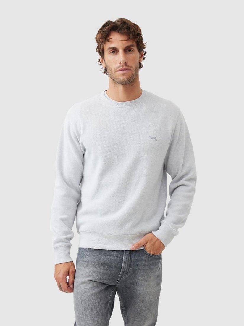 Product image 1 of 5, which shows Rodd & Gunn Gunn Cotton Crew Neck Sweatshirt, Ice, XS