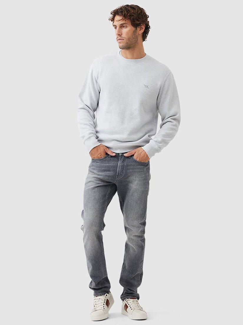 Product image 2 of 5, which shows Rodd & Gunn Gunn Cotton Crew Neck Sweatshirt, Ice, XS