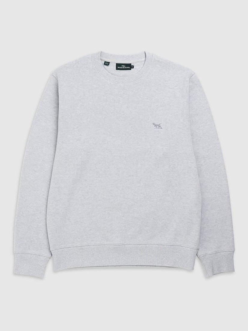 Product image 4 of 5, which shows Rodd & Gunn Gunn Cotton Crew Neck Sweatshirt, Ice, XS