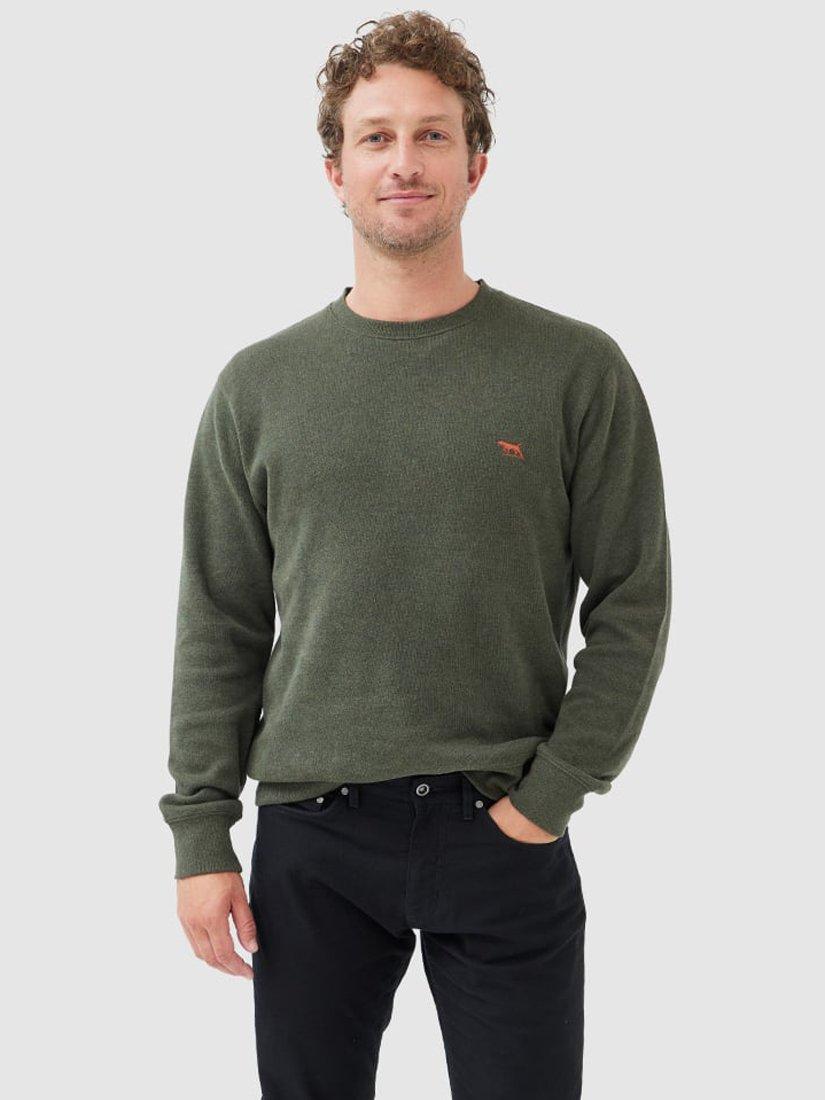 Product image 1 of 5, which shows Rodd & Gunn Gunn Cotton Crew Neck Sweatshirt, Seaweed, XS
