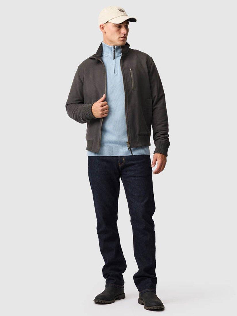 Product image 2 of 6, which shows Rodd & Gunn Upper Hutt Insulated Brushed Cotton Bomber Jacket, Pewter, XS