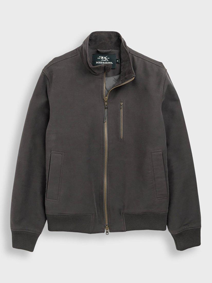 Product image 5 of 6, which shows Rodd & Gunn Upper Hutt Insulated Brushed Cotton Bomber Jacket, Pewter, XS