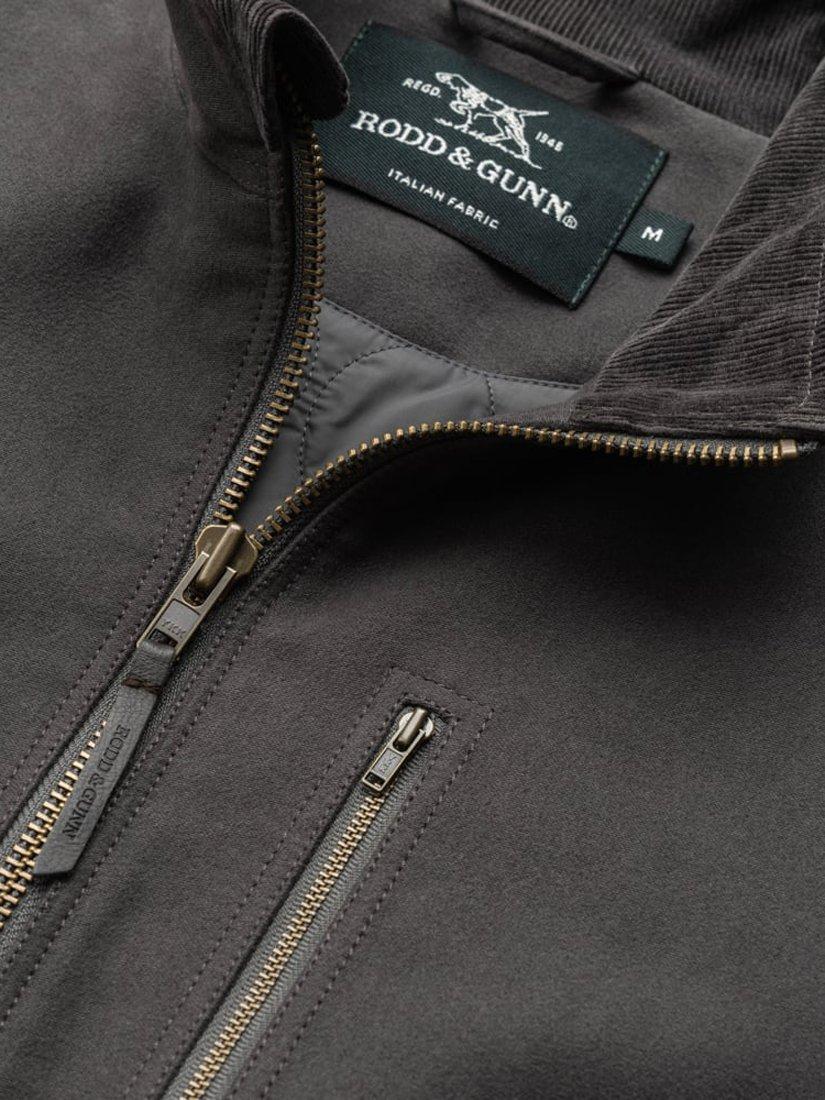 Product image 6 of 6, which shows Rodd & Gunn Upper Hutt Insulated Brushed Cotton Bomber Jacket, Pewter, XS