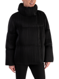 chesca Pleated Puffer Coat, Black