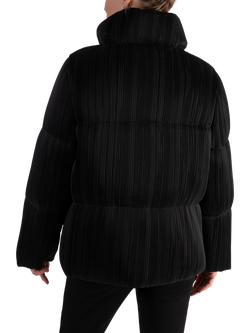 chesca Pleated Puffer Coat, Black - view 2, Black