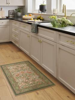 Ruggable x Morris & Co. Strawberry Thief Flatwoven Rug - view 2, Sage/Rose