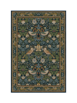 Ruggable x Morris & Co. Strawberry Thief Flatwoven Rug, Indigo
