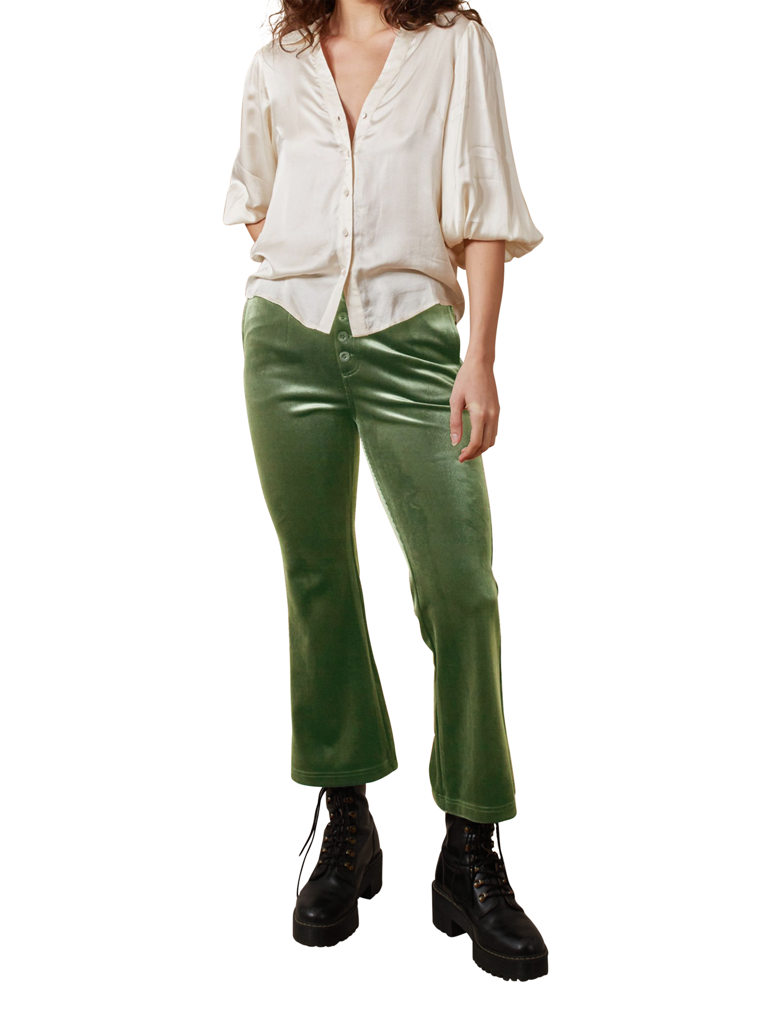 Traffic People Corrie Bratter Corduroy Trousers, Green