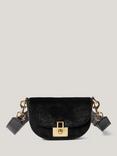 Jigsaw Denbigh Leather Calf Hair Cross Body Bag, Black