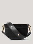 Jigsaw Denbigh Leather Calf Hair Cross Body Bag, Black