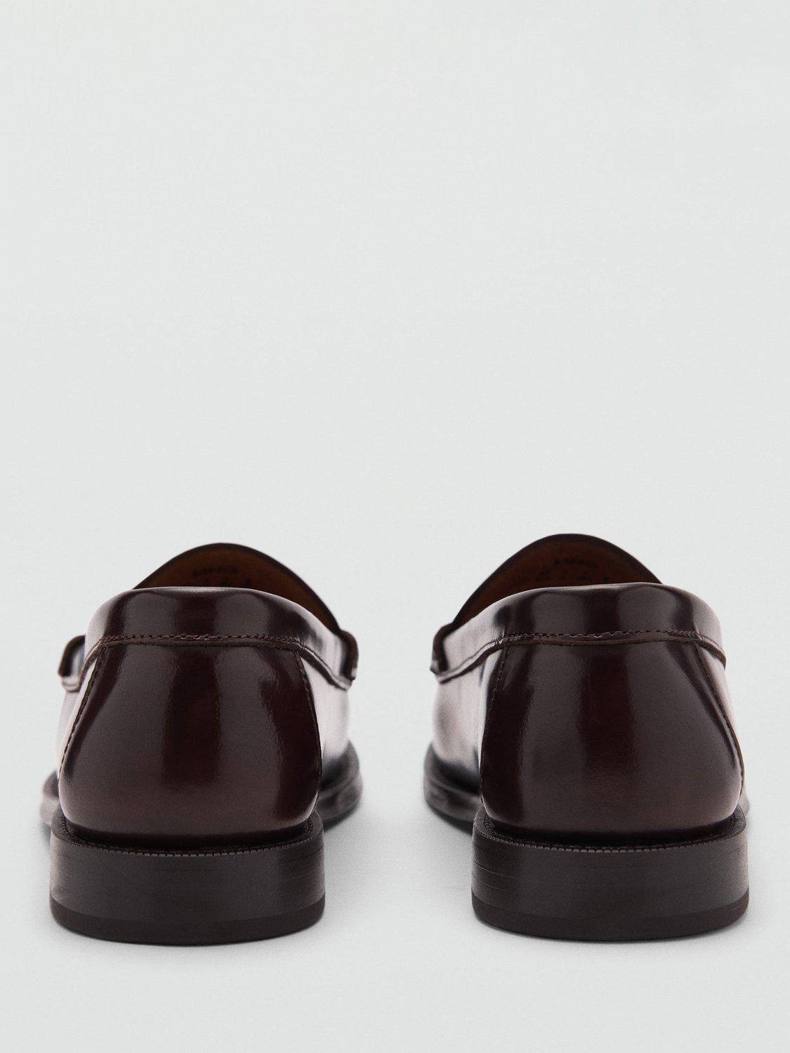 Product image 3 of 4, which shows Mango Clasic Leather Loafers, Dark Red, 10