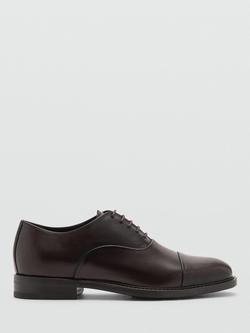 Mango Madrid Leather Oxford Shoes, Medium Brown, Medium Brown