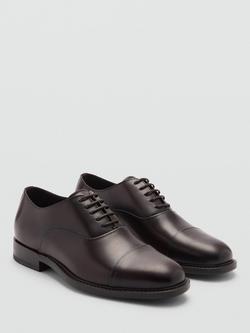 Mango Madrid Leather Oxford Shoes, Medium Brown - view 2, Medium Brown
