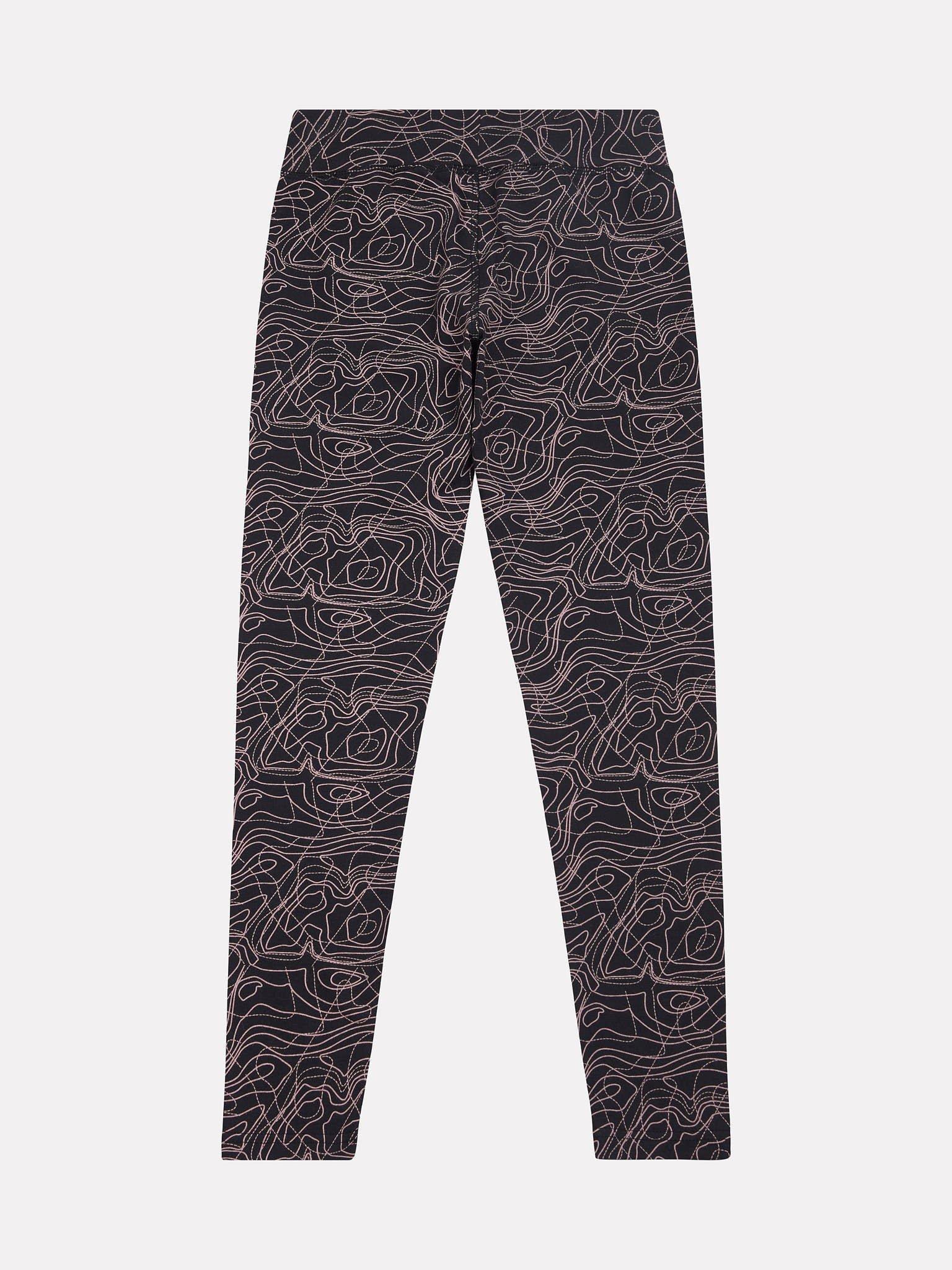 Product image 7 of 8, which shows New Balance Kids' Swirly Print Jersey Leggings, Caviar, 7-8 years