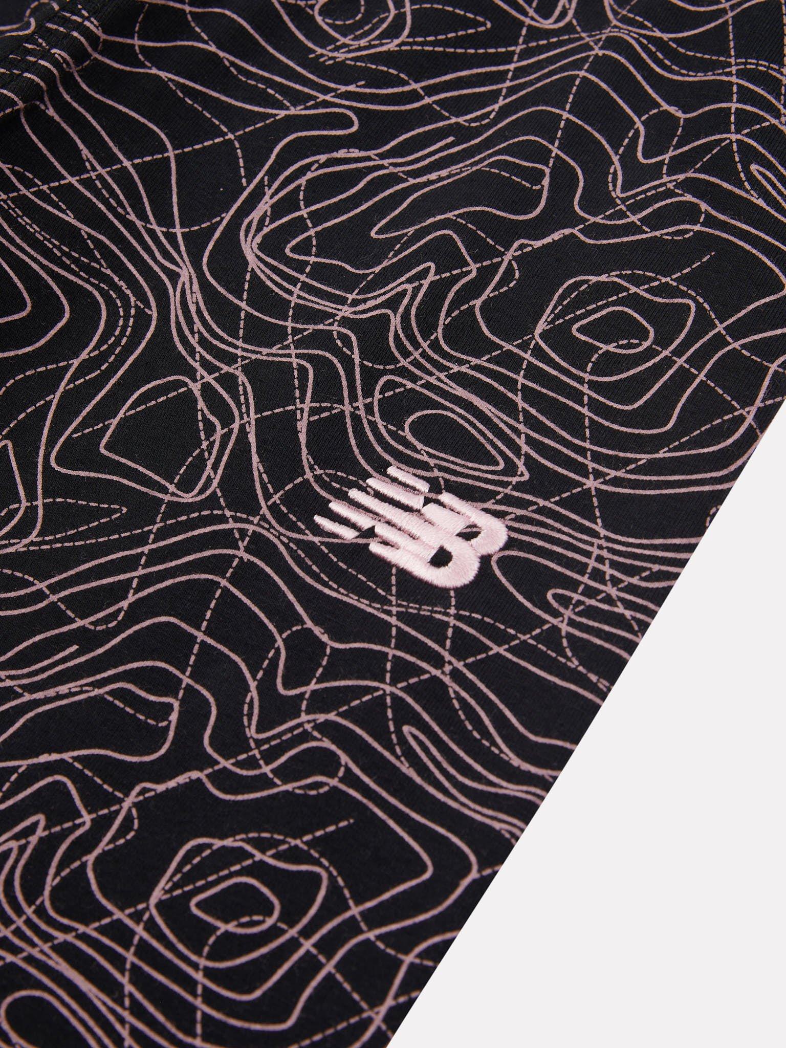 Product image 8 of 8, which shows New Balance Kids' Swirly Print Jersey Leggings, Caviar, 7-8 years