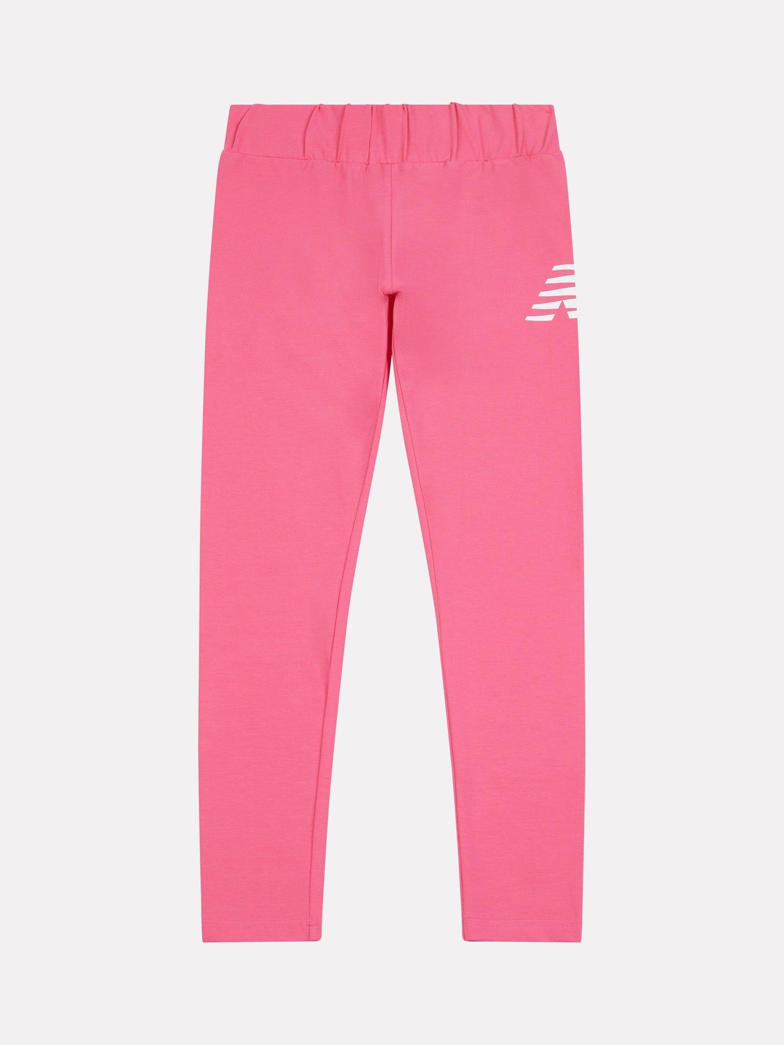 Product image 6 of 9, which shows New Balance Kids' Logo Elasticated Waist Leggings, Pink, 3-4 years