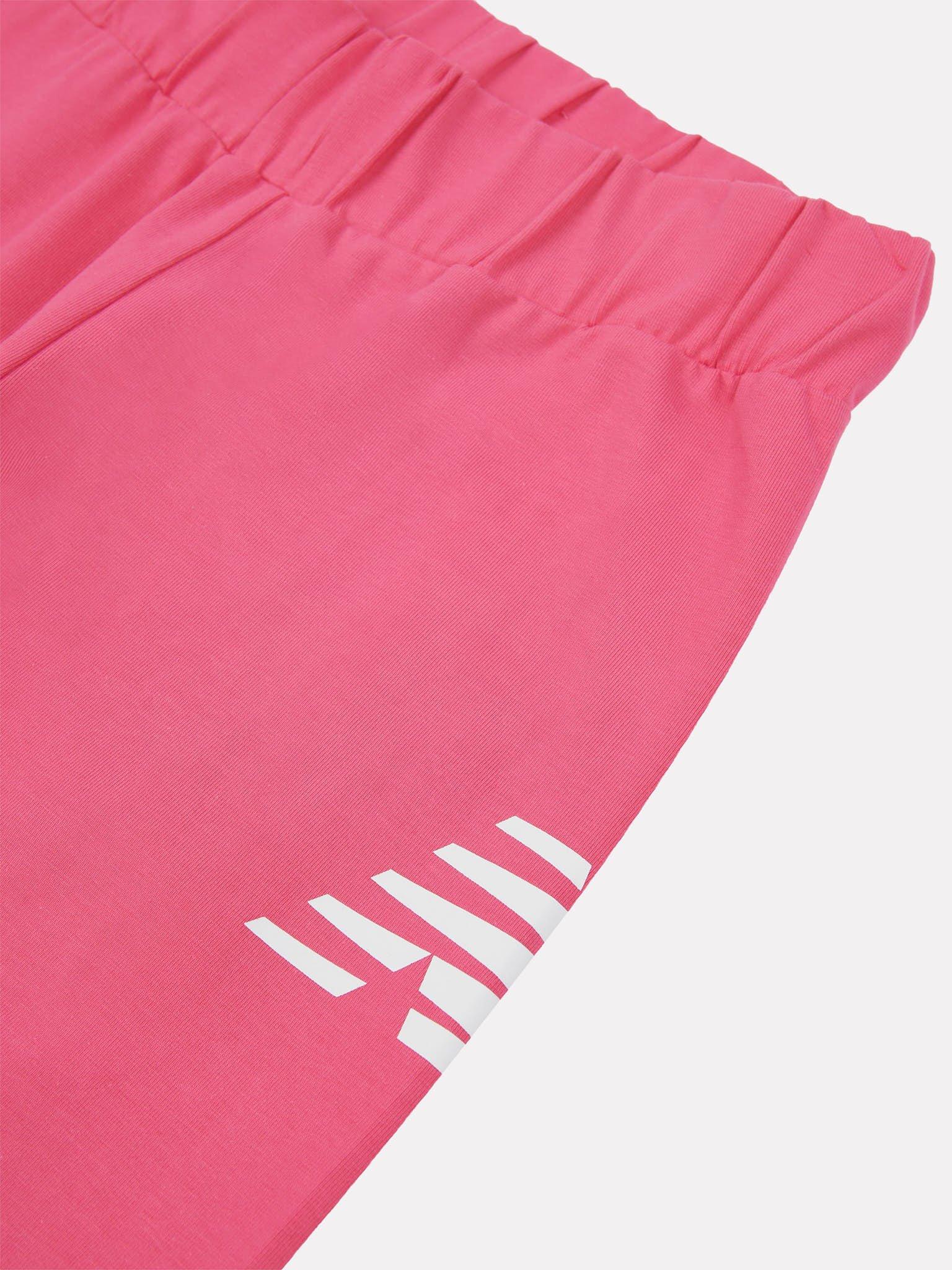 Product image 8 of 9, which shows New Balance Kids' Logo Elasticated Waist Leggings, Pink, 3-4 years