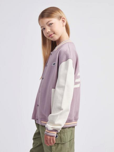 New Balance Kids' Premium Cotton Bomber Jacket, Ice Wine - view 2, Ice Wine