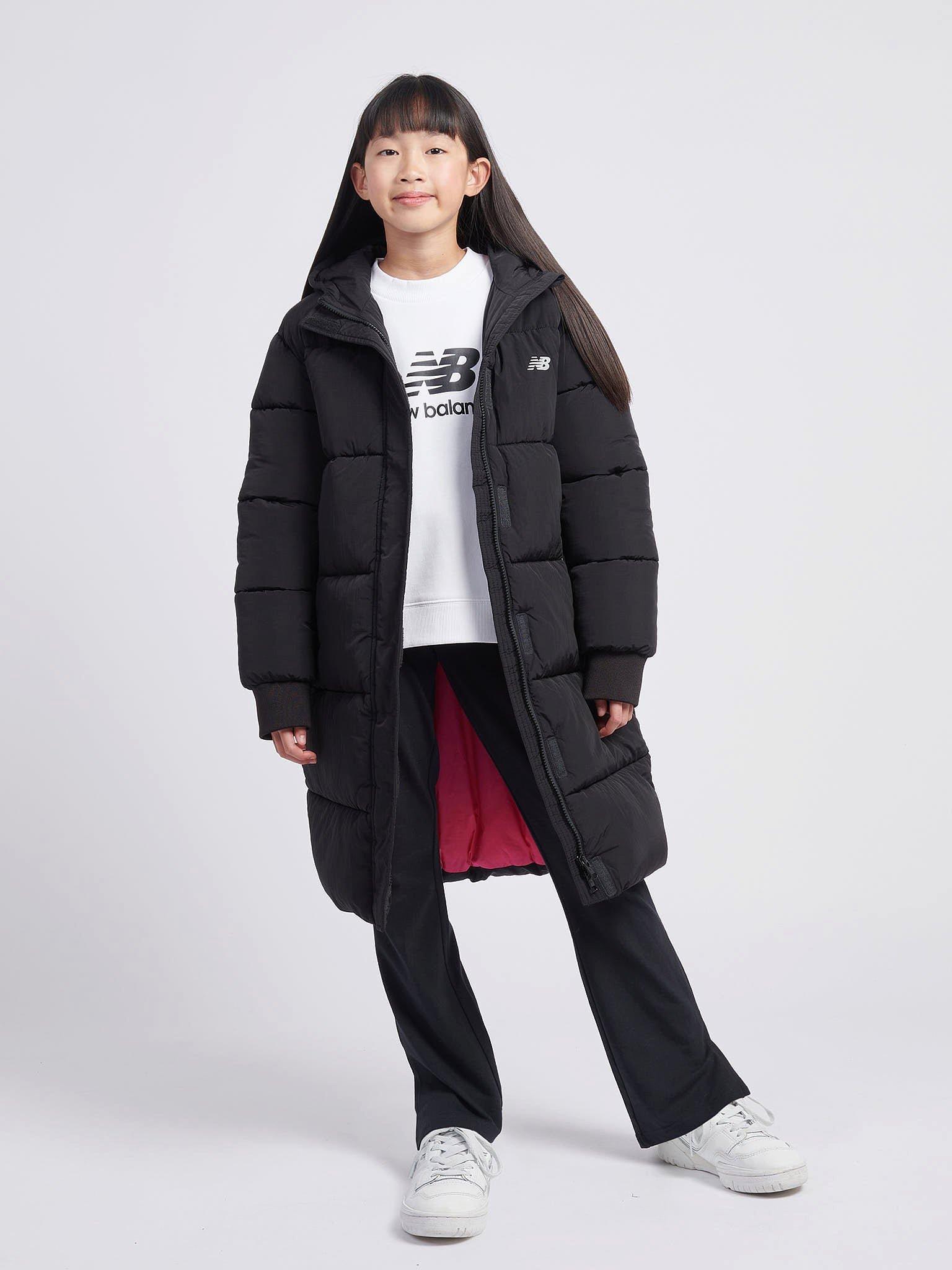 Product image 5 of 10, which shows New Balance Kids' Longline Puffer Coat, Caviar, 7-8 years