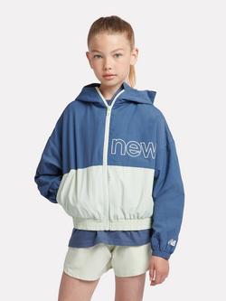 New Balance Kids' Colour Block Wind Cheater, Vintage Indigo, Vintage Indigo