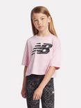 New Balance Kids' Logo Tee, Mid Century Pink