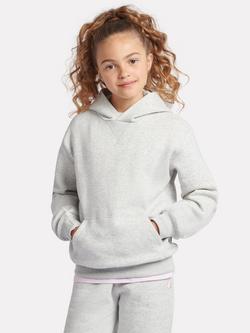 New Balance Kids' Small Logo Brushed Back Hoodie, Ash Heather