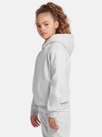 New Balance Kids' Small Logo Brushed Back Hoodie - view 2, Ash Heather