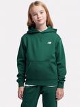 New Balance Kids' Small Logo Brushed Back Hoodie, Nightwatch Green