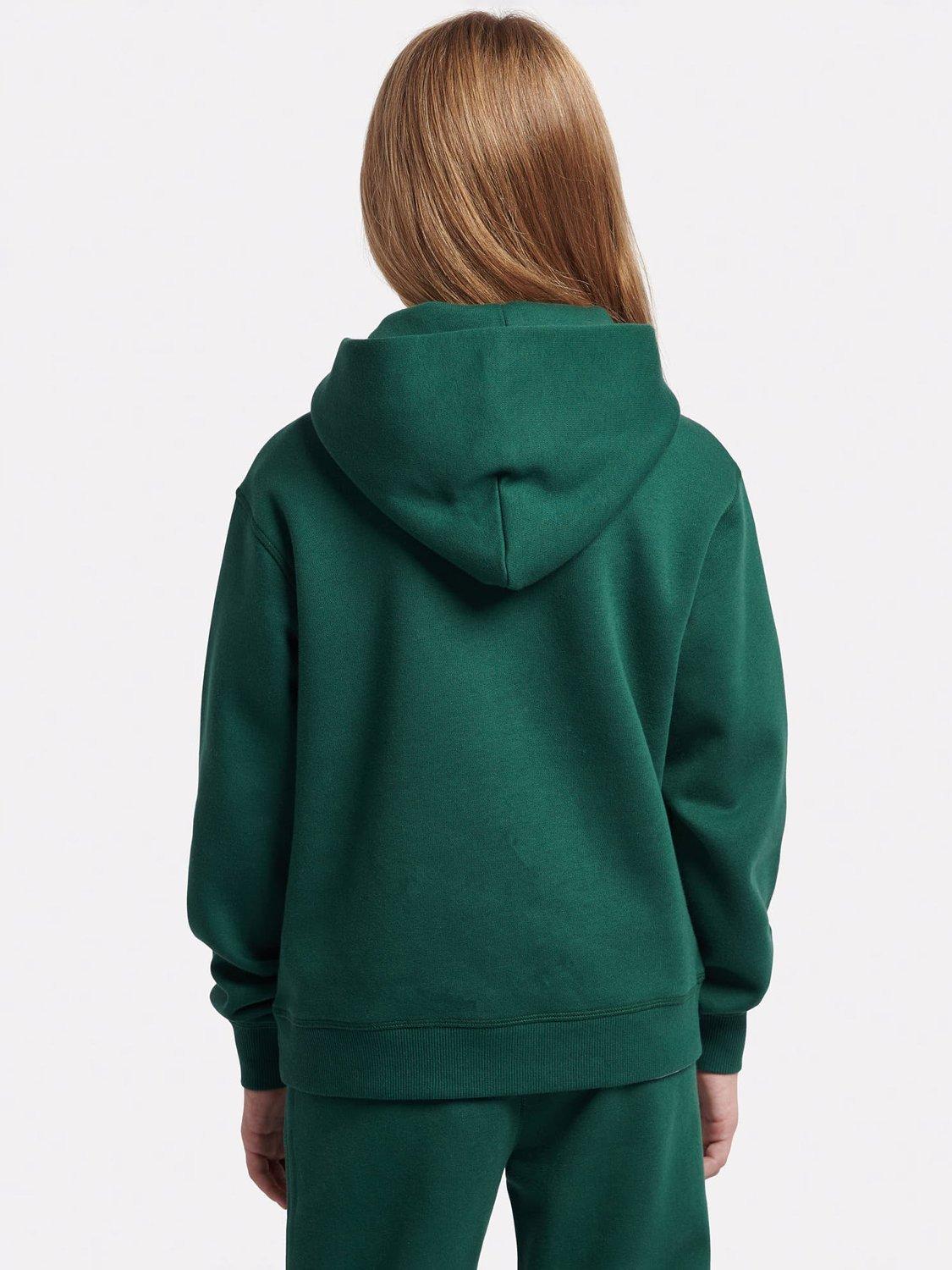 Product image 3 of 8, which shows New Balance Kids' Small Logo Brushed Back Hoodie, Nightwatch Green, 7-8 years
