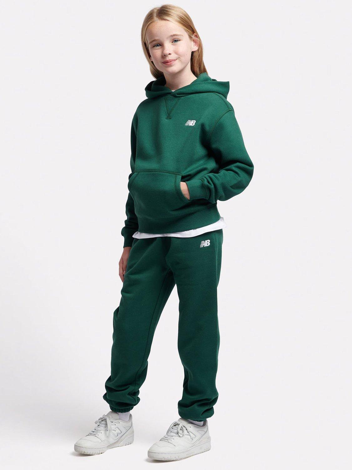 Product image 5 of 8, which shows New Balance Kids' Small Logo Brushed Back Hoodie, Nightwatch Green, 7-8 years