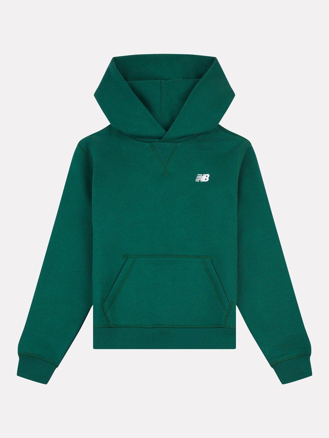 Product image 6 of 8, which shows New Balance Kids' Small Logo Brushed Back Hoodie, Nightwatch Green, 7-8 years