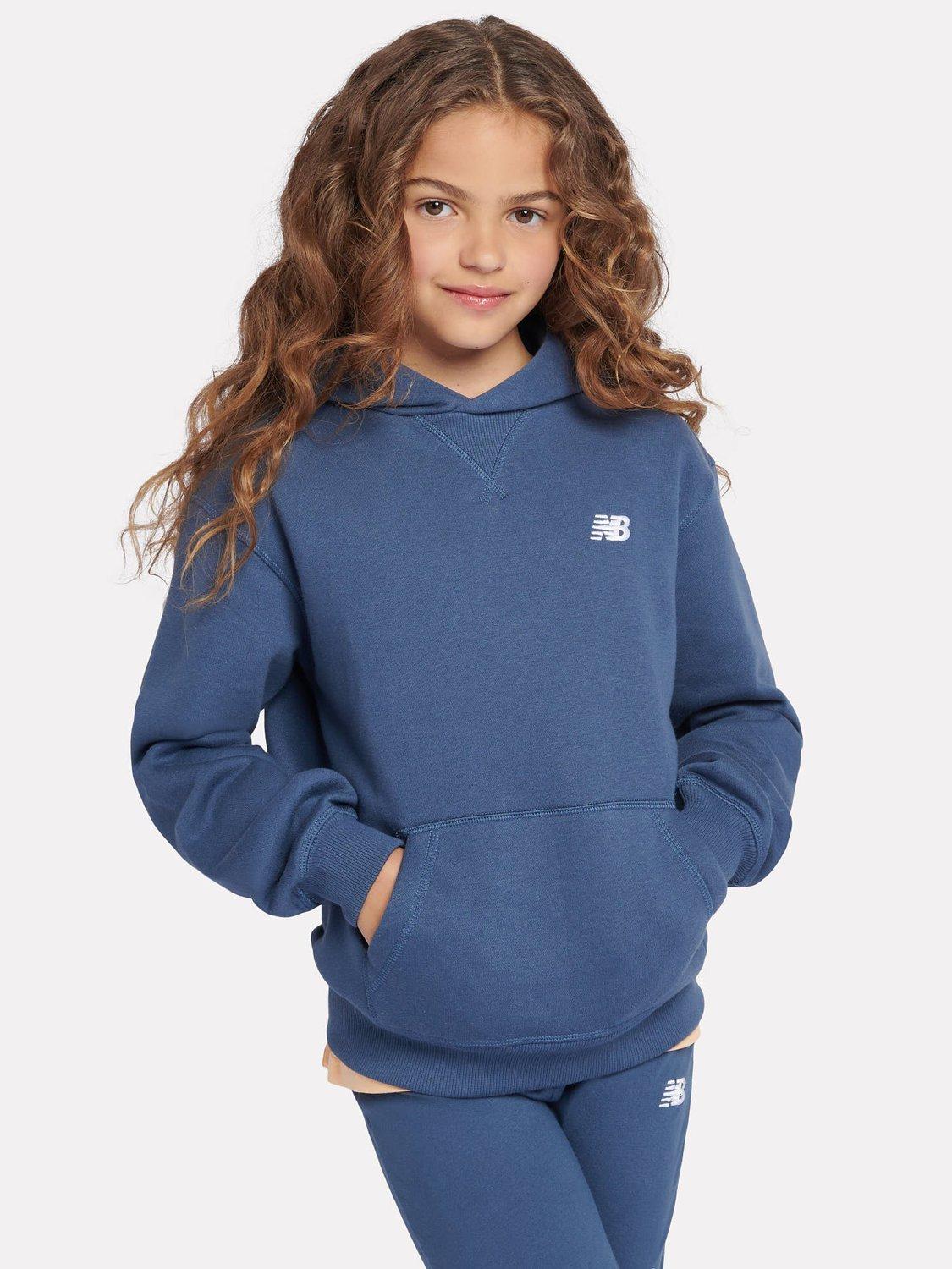 New Balance Kids Small Logo Brushed Back Hoodie Vintage Indigo