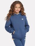 New Balance Kids' Small Logo Brushed Back Hoodie, Vintage Indigo