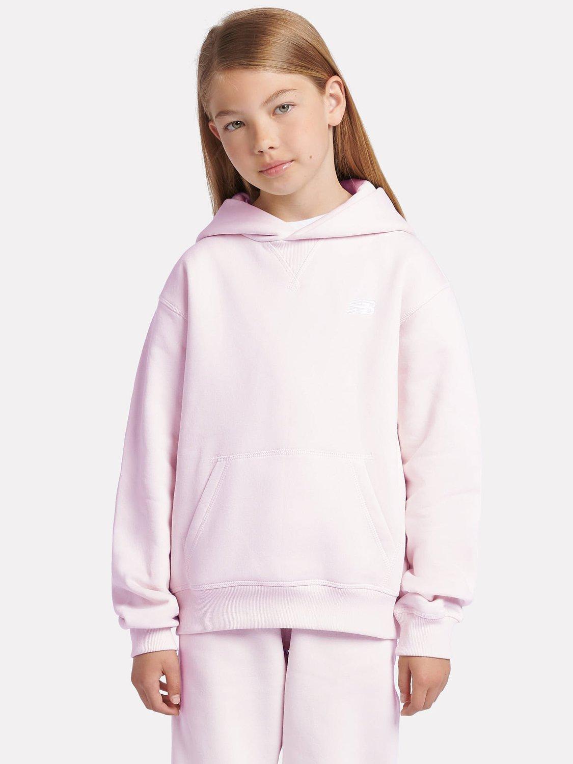 Product image 1 of 8, which shows New Balance Kids' Small Logo Brushed Back Hoodie, Light Raspberry, 7-8 years