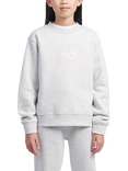 New Balance Kids' Brushed Back Crew Sweatshirt, Ash Heather