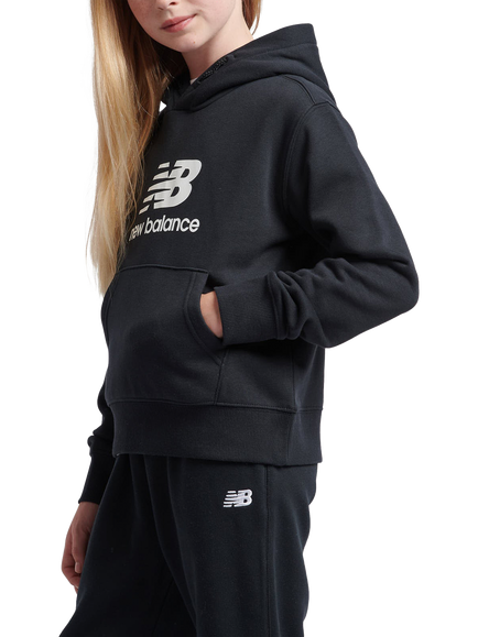 New Balance Kids' Logo Brushed Back Hoodie - view 2, Caviar