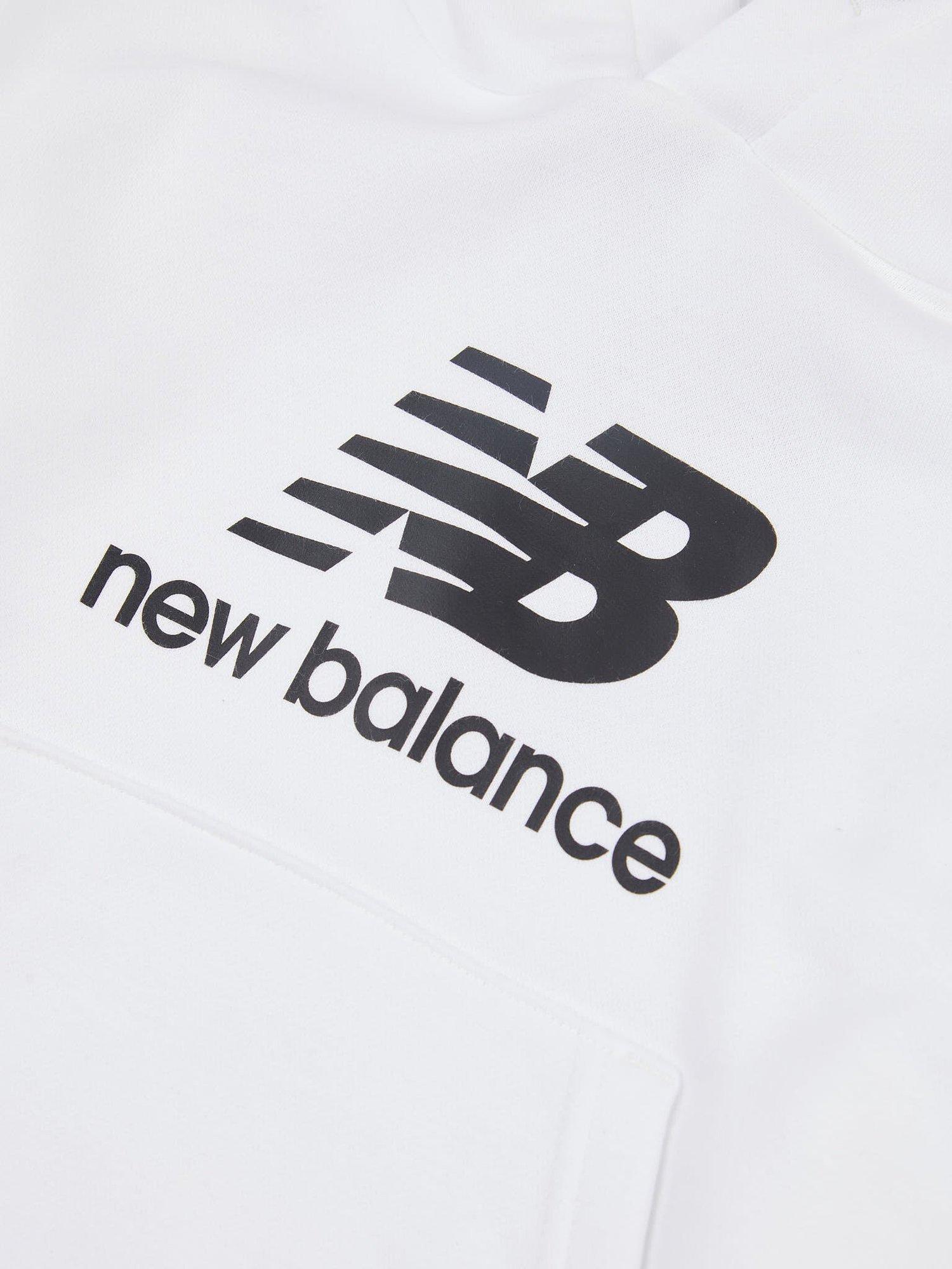 Product image 9 of 9, which shows New Balance Kids' Logo Brushed Back Hoodie, Bright White, 3-4 years
