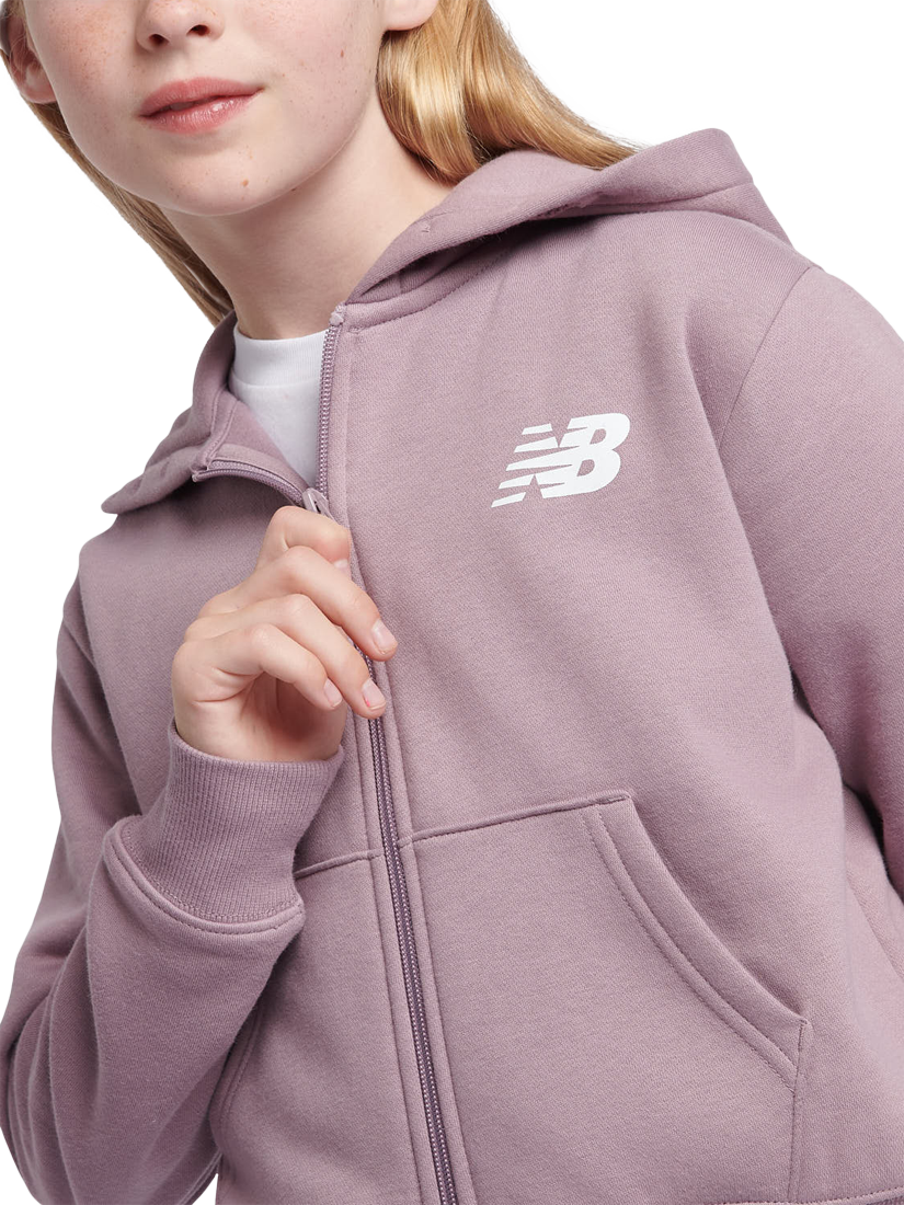 Product image 4 of 8, which shows New Balance Kids' Brushed Back Zip Hoodie, Ice Wine, 3-4 years