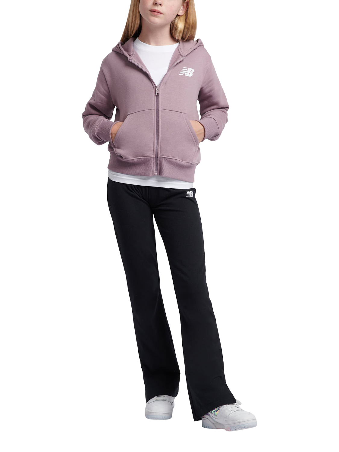 Product image 5 of 8, which shows New Balance Kids' Brushed Back Zip Hoodie, Ice Wine, 3-4 years