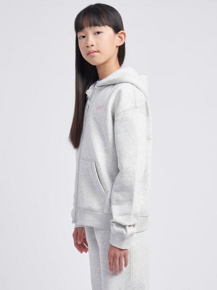 New Balance Kids' Logo Brushed Back Zip Hoodie - view 2, Ash Heather